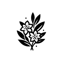 Minimalist Floral Illustration: Black & White Blossom Arrangement