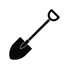 Shovel Stencil Icon Vector Illustration