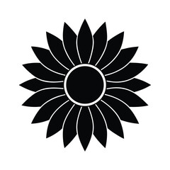 Sunflower Stencil Icon Vector Illustration