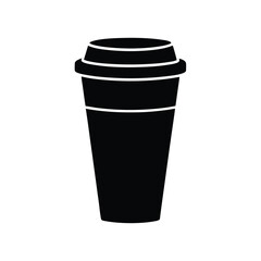 To Go Coffee Cup Stencil Icon Vector Illustration
