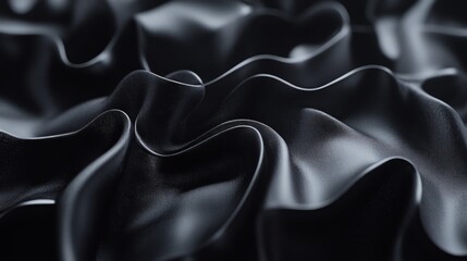 Obraz premium Intricate Black Fabric Texture Design on black background