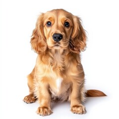 Adorable Golden Cocker Spaniel Puppy Studio Portrait