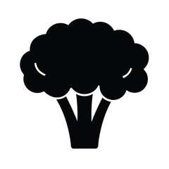 Broccoli Stencil Icon Vector Illustration