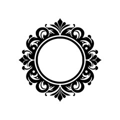 Elegant Black & White Floral Emblem Design for Branding
