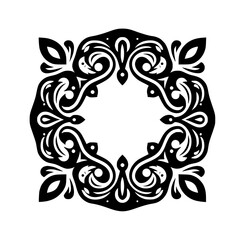 Elegant Black and White Ornamental Frame Design