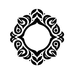 Elegant Black & White Ornamental Frame Design Element