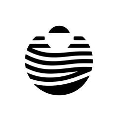 Abstract Black and White Illustration of a Conceptual Shape