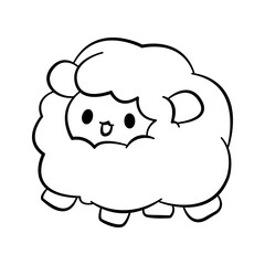 cute black and white animal coloring book vector logo