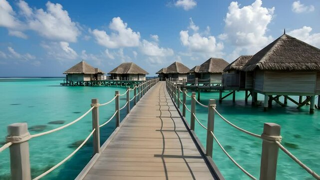 Experience the ultimate vacation paradise with stunning tropical overwater bungalows, offering crystal-clear waters and breathtaking views