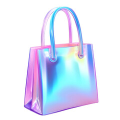 Stylish Gradient Tote Icon in Holographic 3D