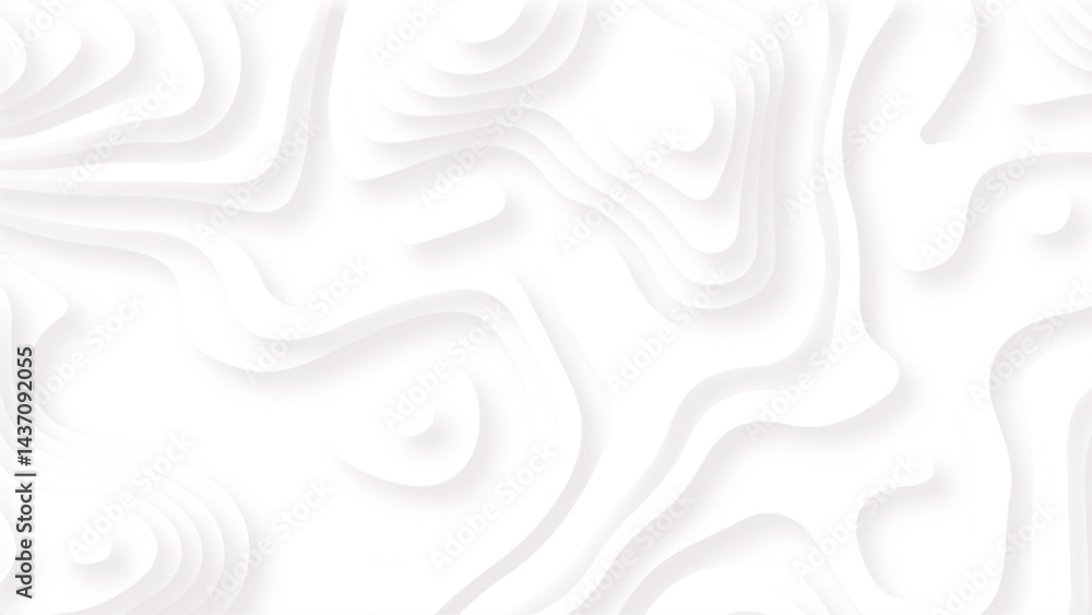 Poster abstract white paper cut background with lines. white wave paper curved reliefs abstract background.
