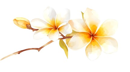 Fototapeta premium Stunning Watercolor Illustration of Yellow and White Flowers