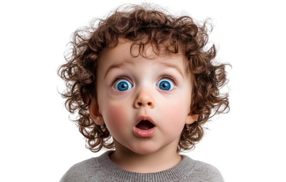 , with no shadow under the front of it. - Cute child with curly hair