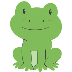 frog sitting smiling doodle illustration
