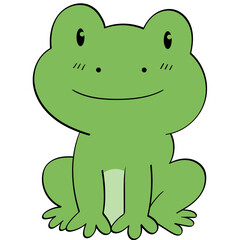 frog sitting smiling doodle illustration