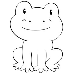 frog sitting smiling doodle illustration