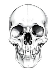 Fototapeta premium Detailed study of a human skull showcasing anatomical features and structure