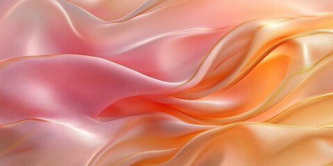 Fototapeta premium Ethereal silk drapery Peach gold shimmer