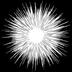 Obraz premium A vibrant, white, radial burst on black background