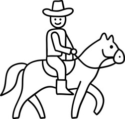 cheerful cowboy riding horse embodies spirit of western culture and excitement of Halloween festivities