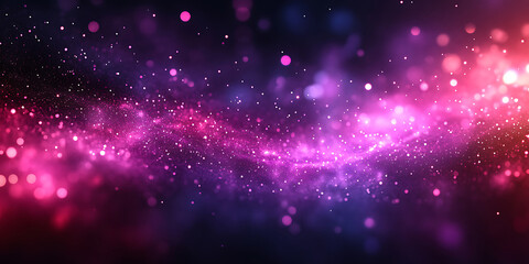 Abstract galaxy sparkles background with glowing particles in pink purple hues,cosmic backdrop with glittering effect,space dust illustration,nebula design,bright light points