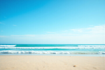 Fototapeta premium beach with a blue sky and white sand