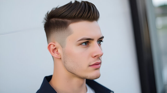 A person with a trendy undercut hairstyle, showing style and edge