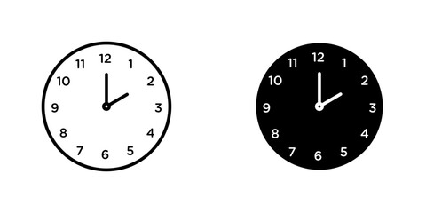 Clock face flat simple vector icons illustration set.