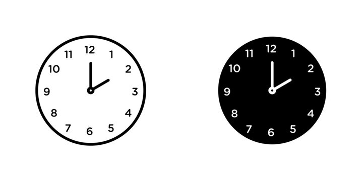 Clock face flat simple vector icons illustration set.