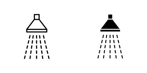 Shower down flat simple vector icons illustration set.