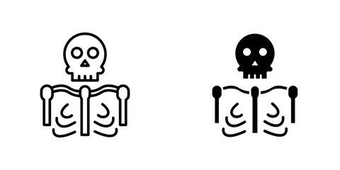 Skeleton flat simple vector icons illustration set.