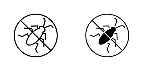 No Bug flat simple vector icons illustration set.