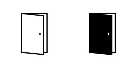 Door open flat simple vector icons illustration set.
