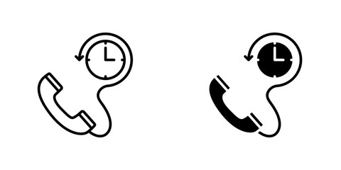 Call duration flat simple vector icons illustration set.