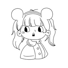 woman Hand Drawn Illustration black and white