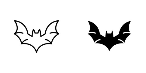 Bat flat simple vector icons illustration set.