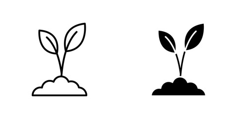 Seedling flat simple vector icons illustration set.