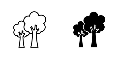 Trees flat simple vector icons illustration set.