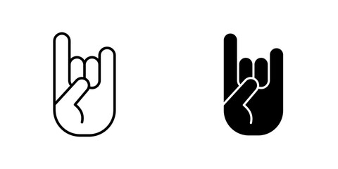 Hand Horns flat simple vector icons illustration set.