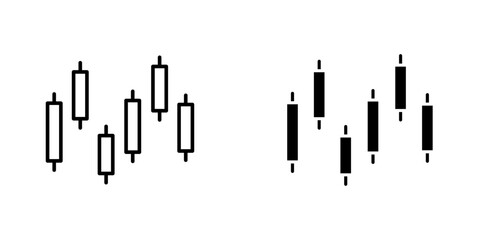 Chart candlestick flat simple vector icons illustration set.