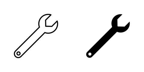 Wrench flat simple vector icons illustration set.