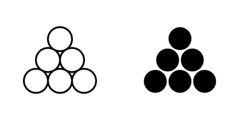 Ball pile flat simple vector icons illustration set.