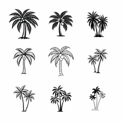 set of palm trees