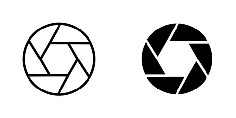 Aperture flat simple vector icons illustration set.