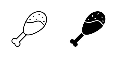Drumstick bite flat simple vector icons illustration set.