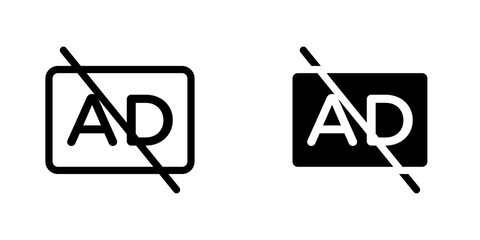 No audio description flat simple vector icons illustration set.