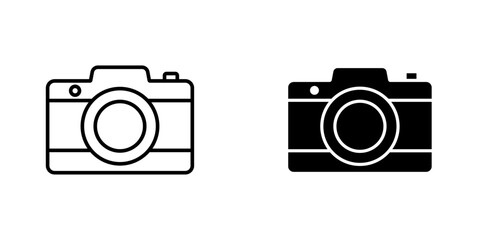 Retro camera flat simple vector icons illustration set.