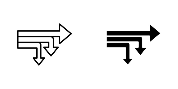 Diagram sankey flat simple vector icons illustration set.