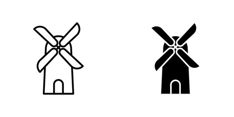 Mill sign flat simple vector icons illustration set. © Warpiya