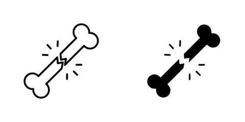 Bone break flat simple vector icons illustration set.